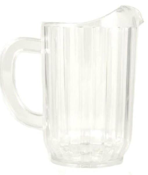 32 Oz. (Ounce) Water Beverage Serving Pitchers, Beer Pitcher, Restaurant Grade Heavy-Duty SAN Material Plastic Pitcher - Clear - Image 2